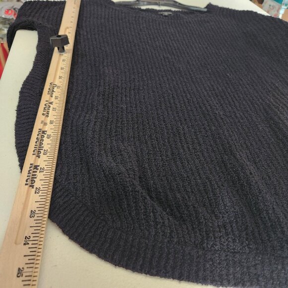 Express Sweater Womens Small Black Ribbed Knit Pullover Round Hem Cozy Soft - Picture 6 of 13
